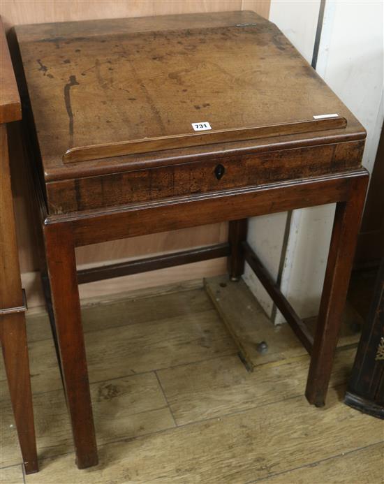 A George III mahogany clerks bureau W.61cm